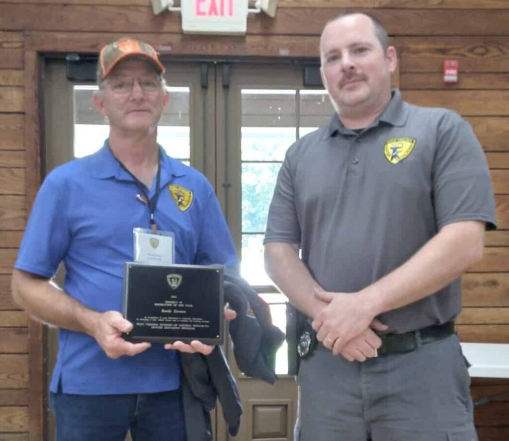 Randy Dornon-WVDNR District IV Hunter Safety Instructor of the Year award at the HEP Rendezvous at Jackson Mills