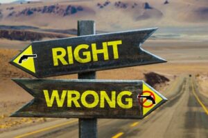 Right vs. Wrong signpost